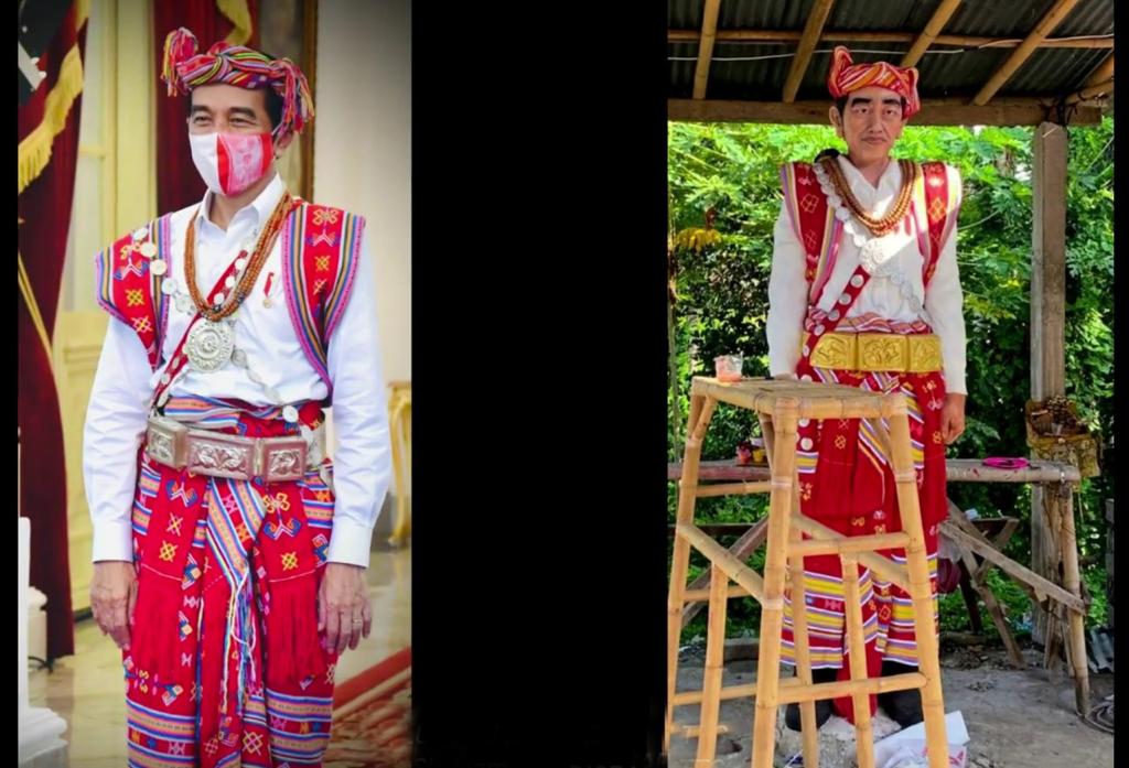 Viral! Video Patung Jokowi 700 Kg Digotong Naik Bukit