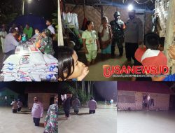 Kapolsek Medang Deras Berbagi Sembako kepada Warga Korban Banjir