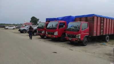 Naik Dari Dermaga C Pelabuhan Pelindo Kuala Tanjung, Poldasu Besama Polres Batubara Amankan 8 Truk Barang Asal Malaysia