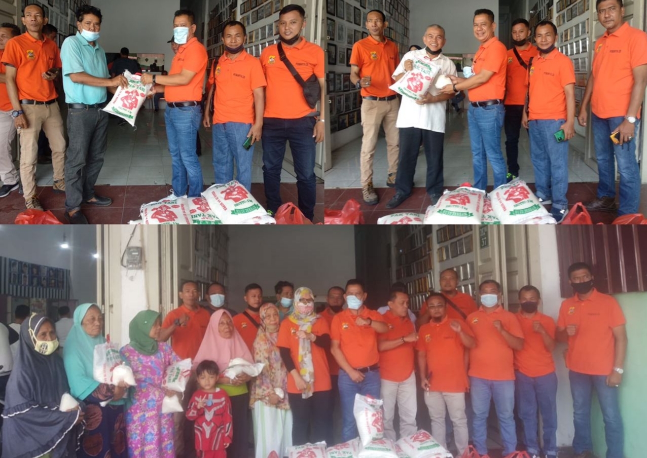 Meriahkan HPN, Pewarta Salurkan Sembako Bantuan