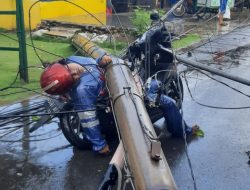 Di Medan, Pengendara Honda Beat Tewas Tertimpa Tiang Listrik