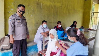 Tiga Kapolsek di Batubara Terus Monitoring dan Mobilitas Warga Ikut Vaksinasi