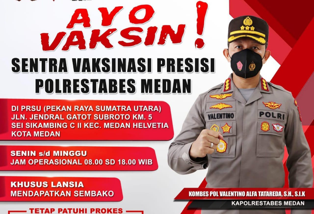 Polrestabes Medan Gelar Sentra Vaksinasi Presisi di PRSU