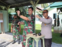 Kapolres Asahan dan Dandim 0208/AS Latihan Menembak Bersama