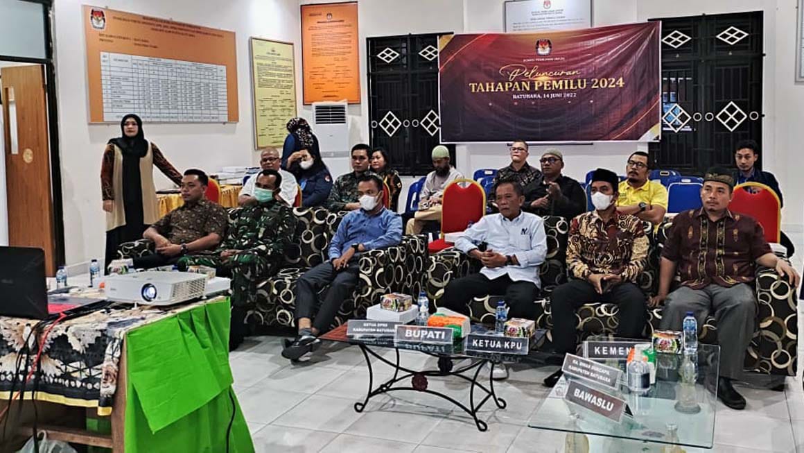 KPU Batu Bara Nobar Seremoni Tahapan Pemilu 2024