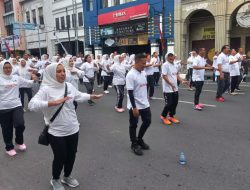 Sambut HUT ke-432 Kota Medan, 100 Karyawan PUD Pasar Ikut Senam Kolaborasi