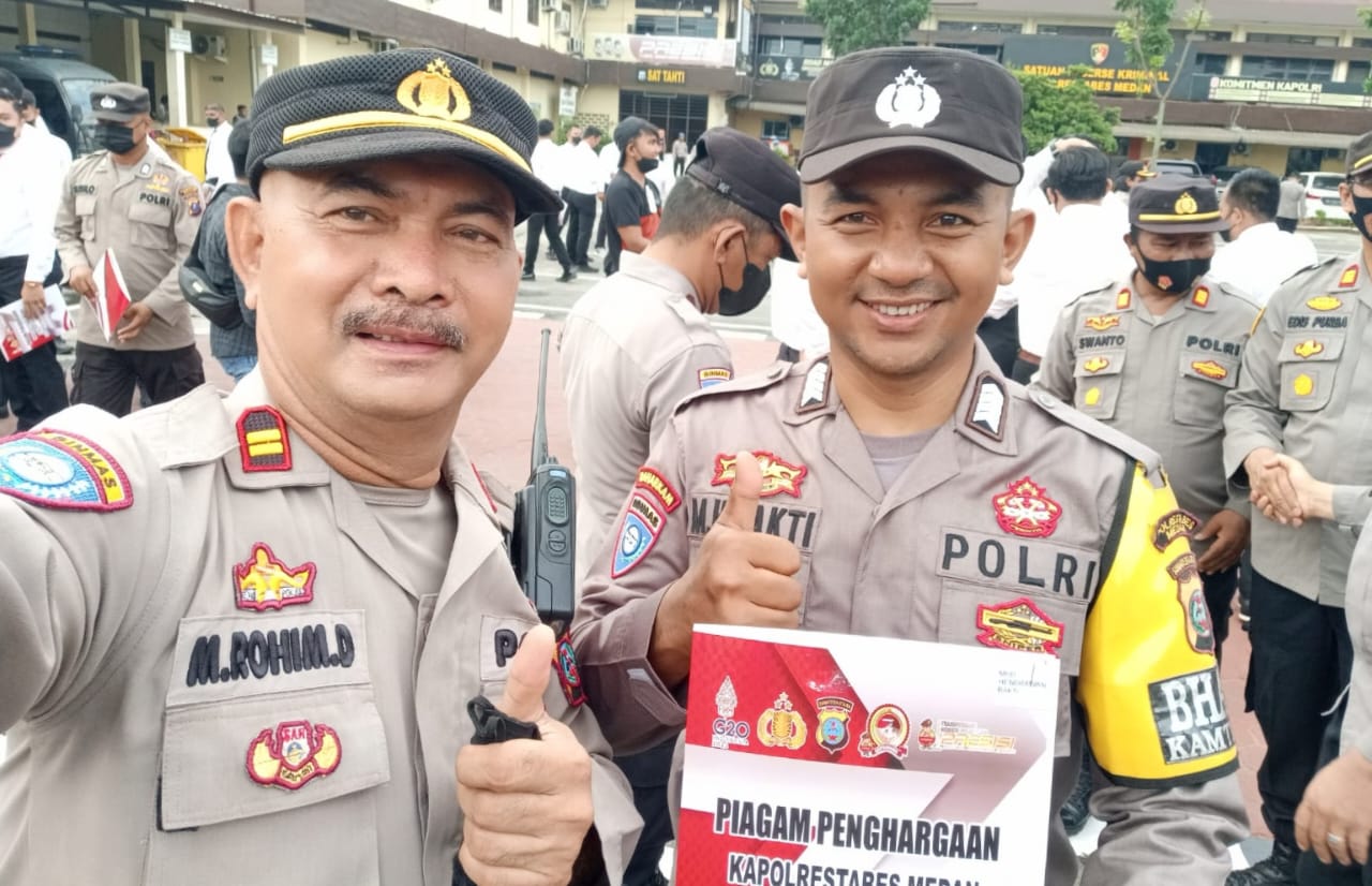 Bhabinkamtibmas Polsek Percut Sei Tuan Terima Penghargaan Problem Solving Terbanyak