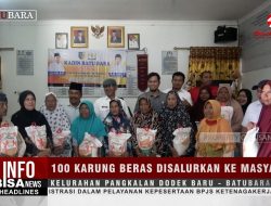 Seratus Karung Beras Disalurkan ke Masyarakat Kelurahan Pangkalan Dodek – Batubara