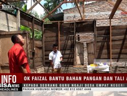 OK Faizal Bantu Bahan Pangan dan Tali Asih Kepada Seorang Gurung Ngaji Desa Empat Negeri