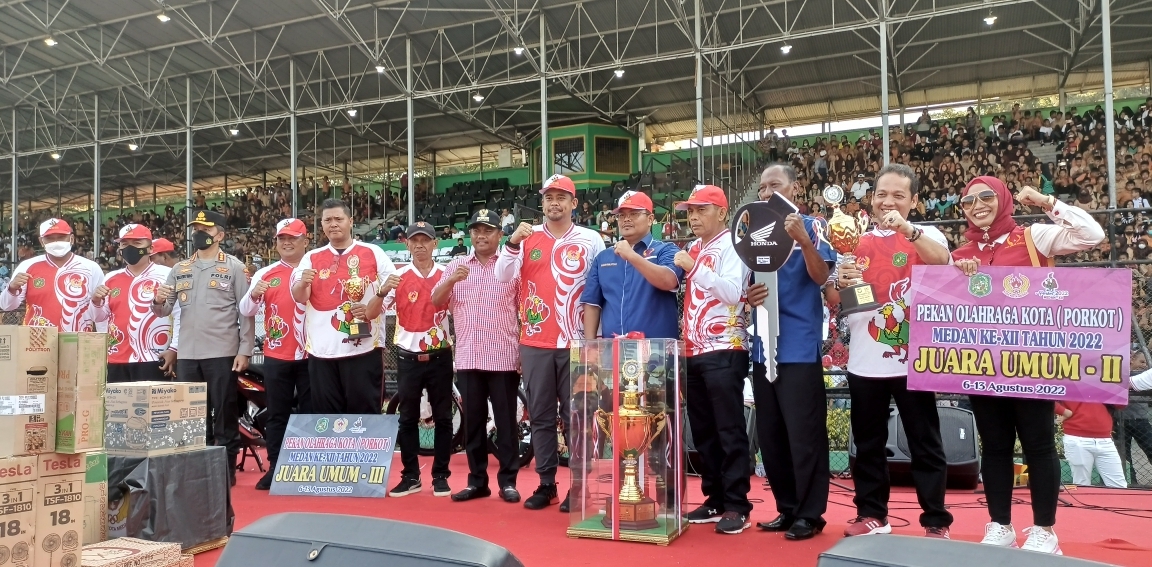 Medan Denai Kembali Juara Umum Porkot Medan XII/2022