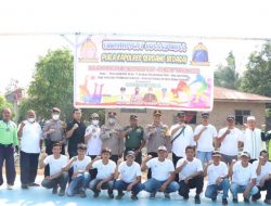 Sambut HUT RI, Polres Sergai Gelar Turnamen Voli Kapolres Cup I