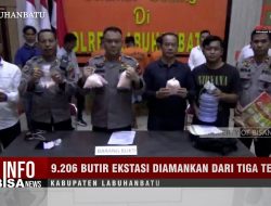 9 206 Butir Ekstasi Diamankan dari Tiga Tersangka