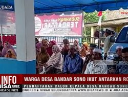 Warga Desa Bandar Sono Ikut Antarkan Rozi Pendaftaran Calon Kepala Desa