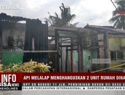 Api Melalap 2 Unit Rumah Dinas Guru UPT SD Negeri 11 Suka Maju