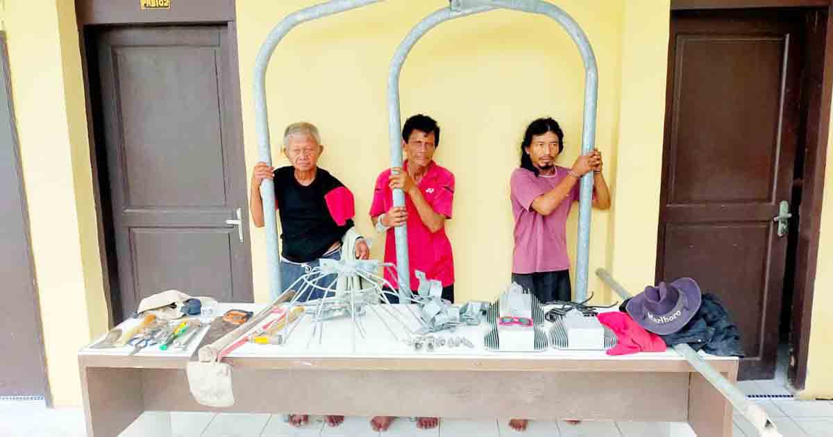 Polsek Perbaungan Ringkus Tersangka Pencuri Tiang dan Komponen Lampu PJUTS