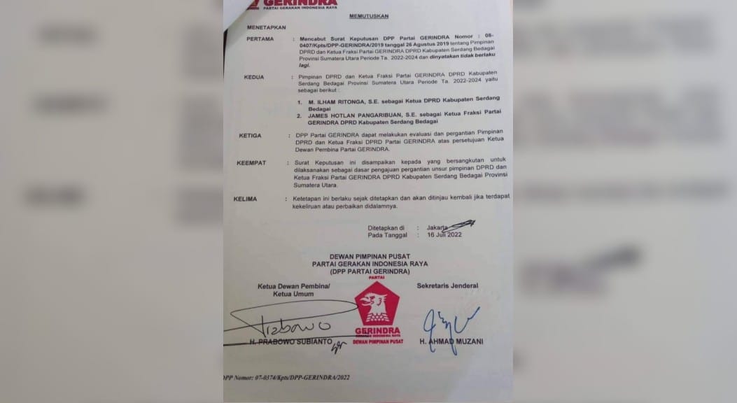 Pergantian Ketua DPRD Sergai Masih Dibahas BKD