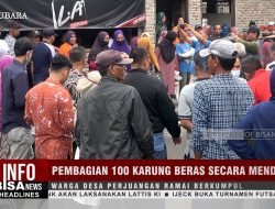 Warga Desa Perjuangan Ramai Berkumpul, Pembagian 100 Karung Beras Secara Mendadak | Info Bisanews