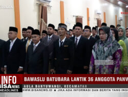 Bawaslu Batubara Lantik 36 Anggota Panwascam se Kabupaten Batubara