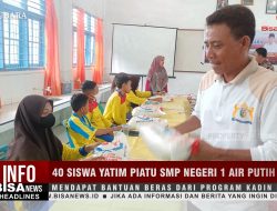 40 Siswa Yatim Piatu SMPN 1 Air Putih Mendapat Bantun Beras dari Program Kadin Batubara | Info Bisanews