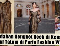 Keindahan Songket Aceh yang di Kenakan Ariel Tatum di Paris Fashion Week
