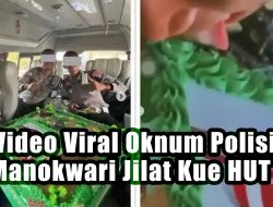 Video Viral Oknum Polisi di Manokwari Jilat Kue HUT TNI