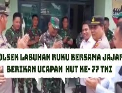 Kapolsek Labuhan Ruku Bersama Jajaran Berikan Ucapan Hut Ke- 77 TNI