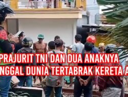 Prajurit TNI dan dua Anaknya Meninggal Dunia Tertabrak Kereta Api