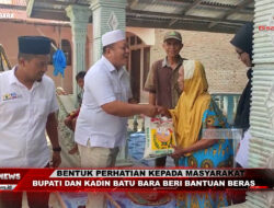 Bentuk Perhatian kepada Masyarakat, Bupati dan Kadin Batu Bara Beri Bantuan di Desa Lubuk Cuik