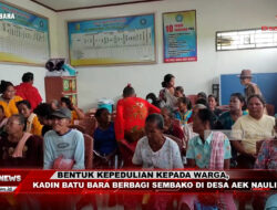 Bentuk Kepedulian kepada Warga, Kadin Batu Bara Berbagi Sembako di Desa Aek Nauli Kec. Medang Deras