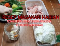 Resep Masakanan Harian Tongseng Ayam Tanpa Santan & Tempe Mendoan