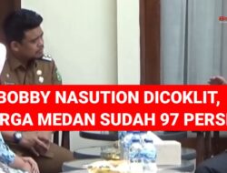 Bobby Nasution Dicoklit, Warga Medan Sudah 97 Persen
