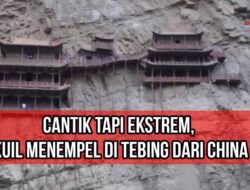 Cantik Tapi Ekstrem, Kuil Menempel di Tebing Dari China