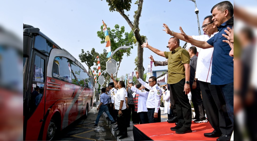 Edy Rahmayadi Lepas 94 Bus Mudik Gratis Pemprov Sumut, Pastikan Keamanan Rumah Aman