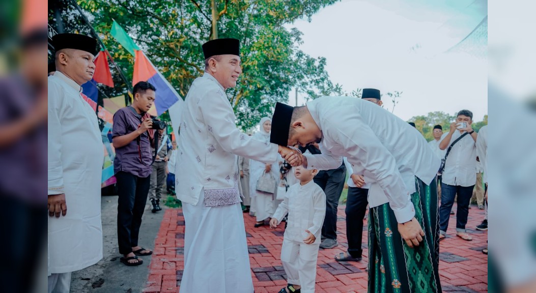 Gubernur Edy Rahmayadi Salat Idulfitri Bersama Ribuan Masyarakat di Lapangan Cadika Medan, Momen Silaturahmi dan Saling Berbagi