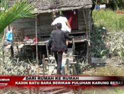 Dari Rumah Ke Rumah, Kadin Batu Bara Berikan Puluhan Karung Beras