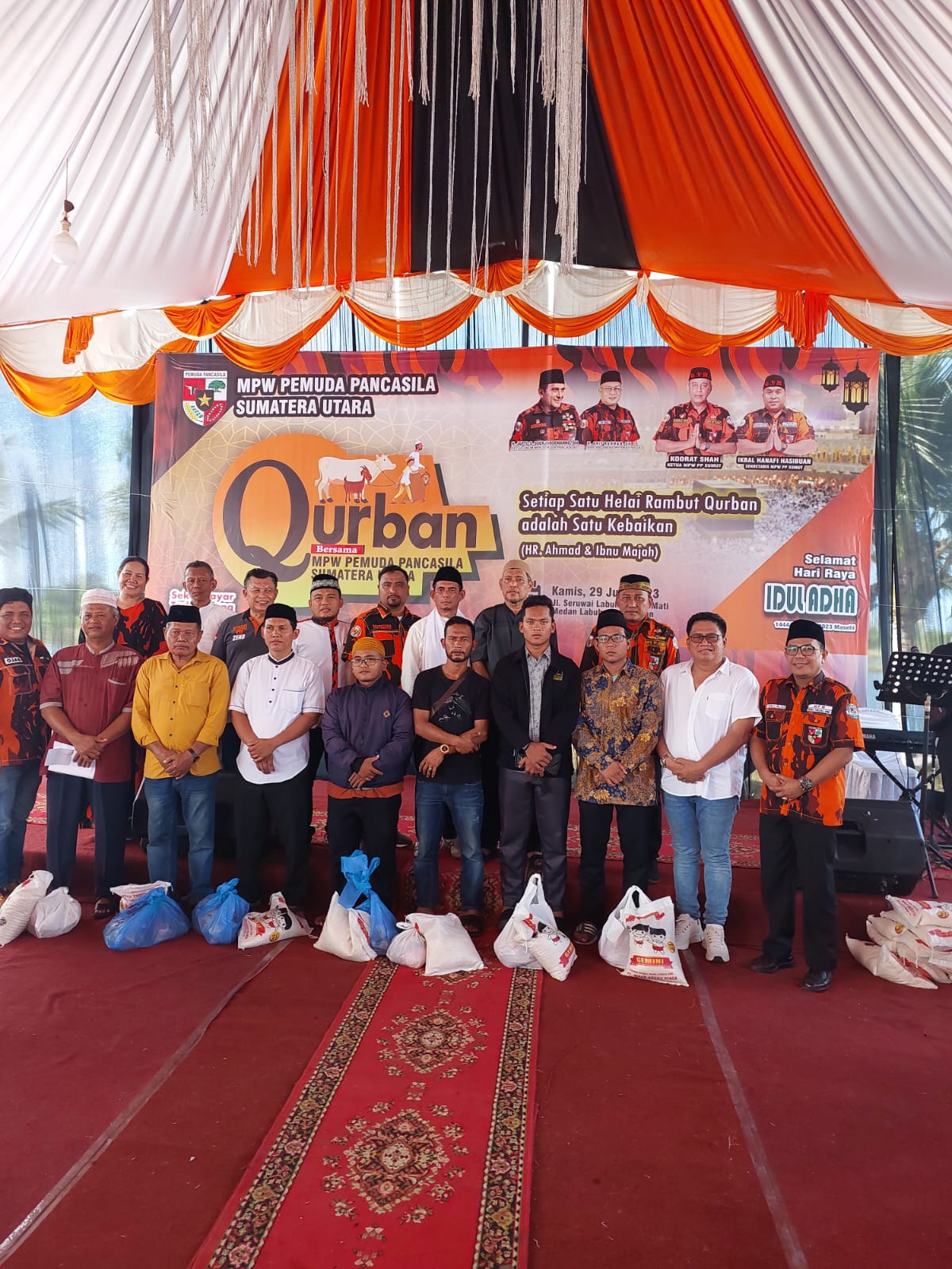 MPW Pemuda Pancasila Sumut Potong 18 Hewan Qurban, Kodrat : Ini Tanda Kita Ikuti Perintah Nabi 