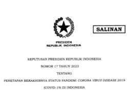 Presiden Menerbitkan Kepress Penetapan Berakhirnya Status Pandemi Covid-19
