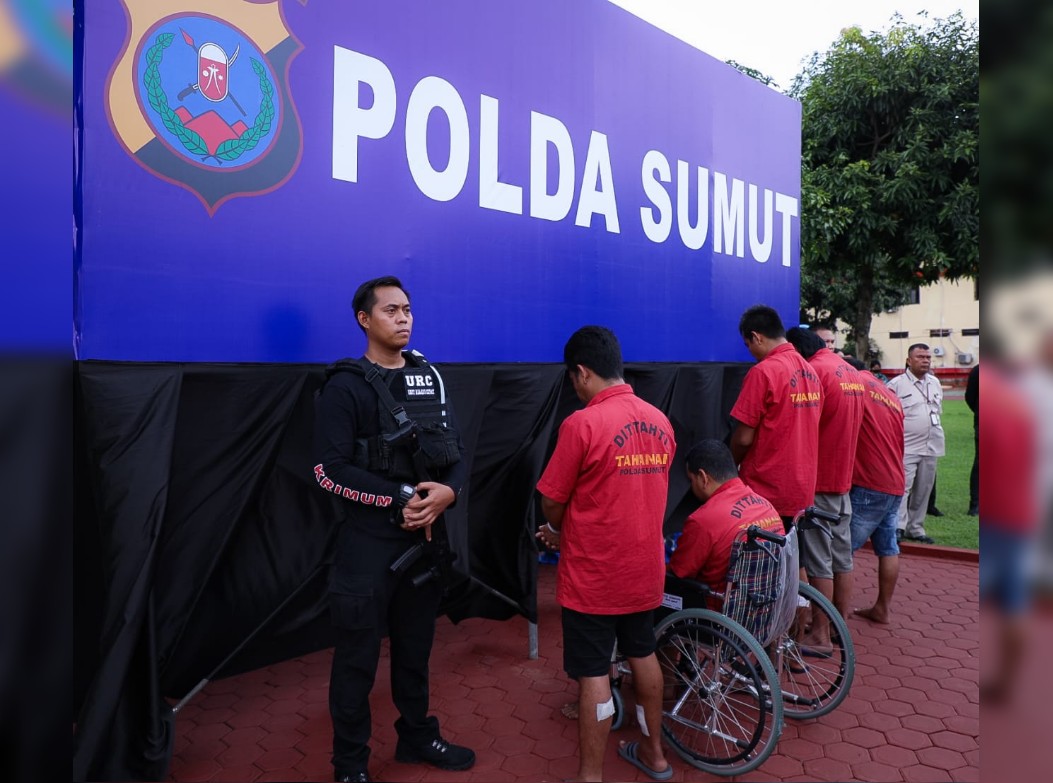Polda Sumut Amankan 5 Perampok Spesialis ATM Bank antar Provinsi.