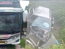 Bus Putra Pelangi Kontra Toyota Rush, Supir Dan Penumpang Luka