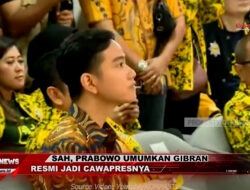Sah, Prabowo Umumkan Gibran Resmi Jadi Cawapresnya