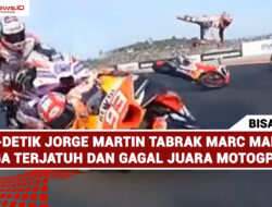 Detik-Detik Jorge Martin Tabrak Marc Marquez Hingga Terjatuh dan Gagal Juara MotoGP 2023