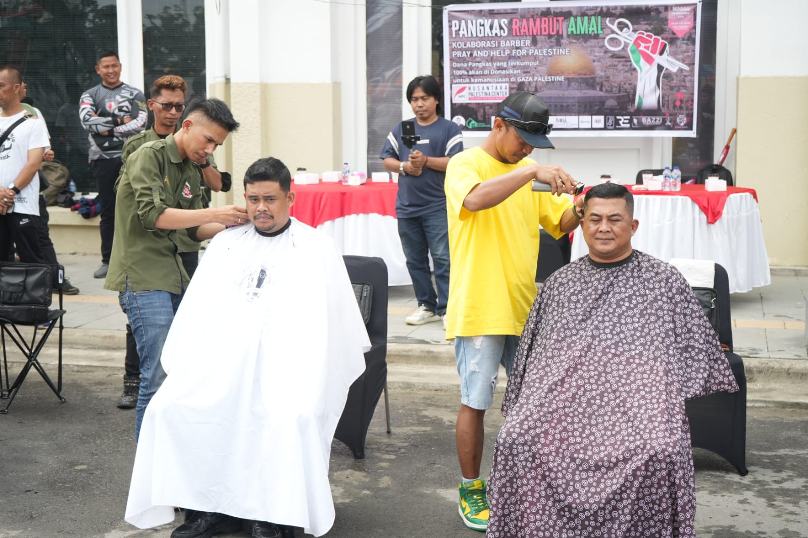 Wali Kota Medan Dan Dandim 0201 Ikut Pangkas Rambut Amal Untuk Palestina