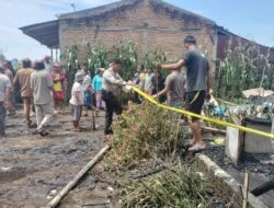Polsek Barusjahe Bantu Padamkan Kebakaran di Desa Barus Julu Karo