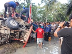 Mobil Damkar Pemkab Asahan Terguling, 5 Korban Terluka