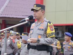 Kapolres Asahan Pimpin Upacara Kenaikan Pangkat Pengabdian