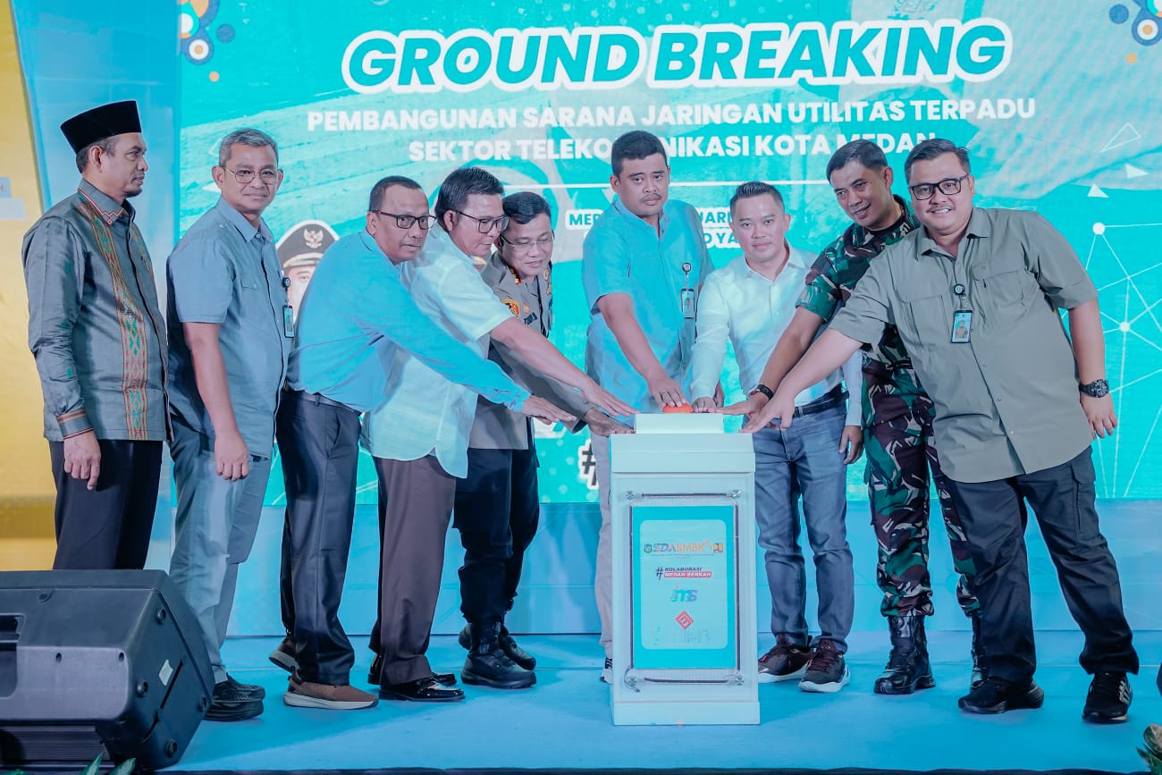 Wali Kota Medan Lakukan Ground Breaking Pembangunan SJUT Sektor Telekomunikasi