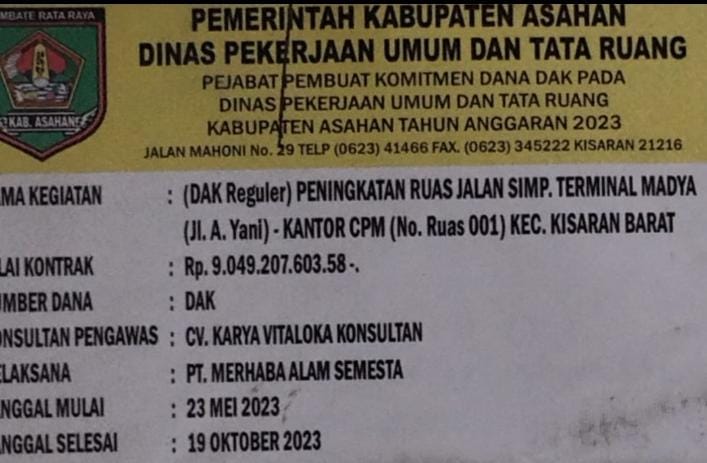 BPK RI Perwakilan Padang Periksa Proyek Peningkatan Ruas Jalan Terminal Madya Kisaran