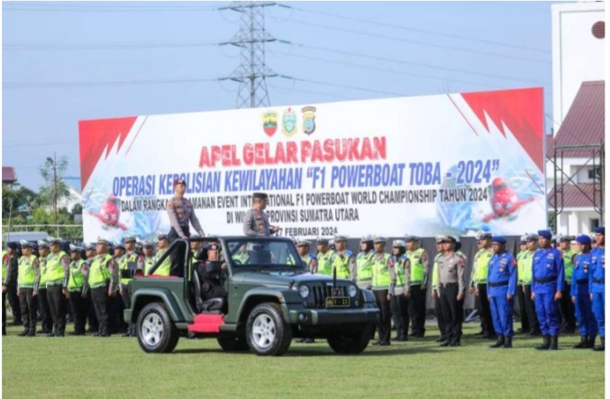 Kapolda Sumut Pimpin Apel Gelar Pasukan Pengamanan F1 PowerBoat 2024