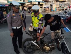 Sejumlah Sepeda Motor Berknalpot Brong Terjaring Razia Polres Batu Bara