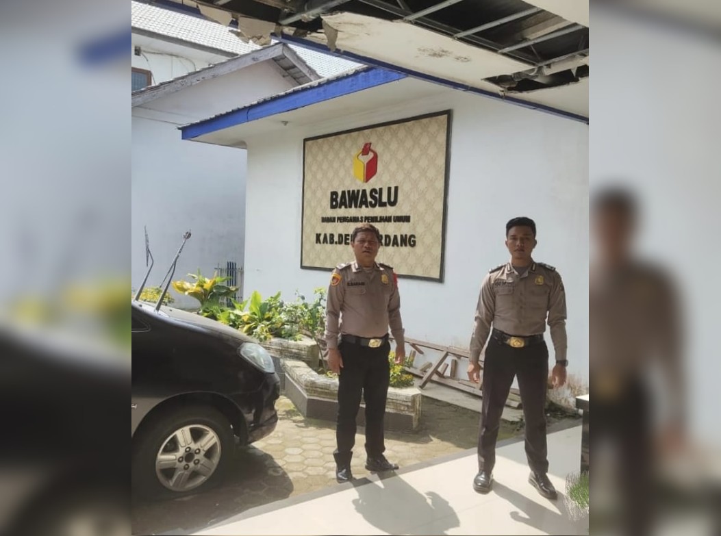 Polresta Deli Serdang Gelar Patroli dan Himbau Kamtibmas di Kantor KPU dan Bawaslu pasca Pemilu 2024